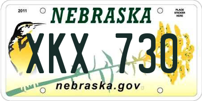 NE license plate XKX730