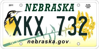 NE license plate XKX732