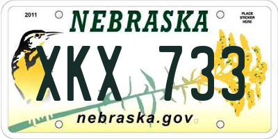 NE license plate XKX733