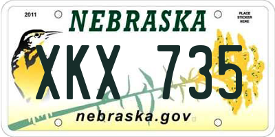 NE license plate XKX735