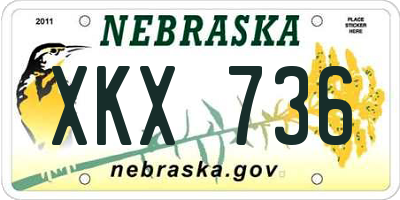 NE license plate XKX736