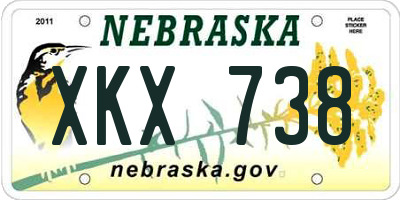 NE license plate XKX738