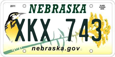 NE license plate XKX743