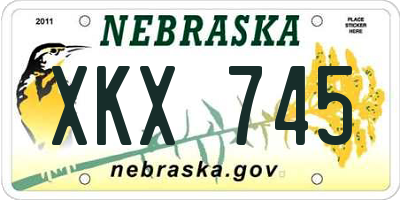 NE license plate XKX745