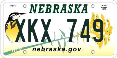 NE license plate XKX749
