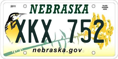 NE license plate XKX752
