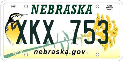 NE license plate XKX753