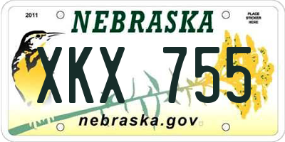 NE license plate XKX755