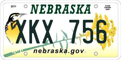 NE license plate XKX756