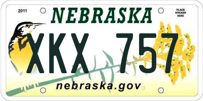 NE license plate XKX757