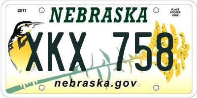 NE license plate XKX758