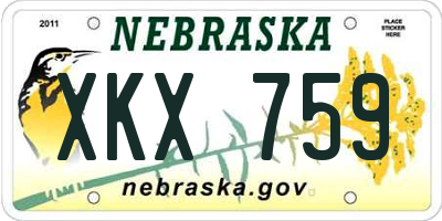NE license plate XKX759
