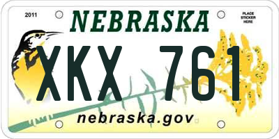 NE license plate XKX761