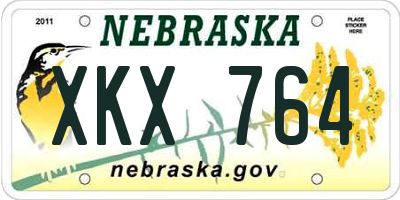 NE license plate XKX764
