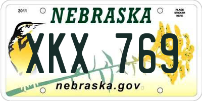 NE license plate XKX769