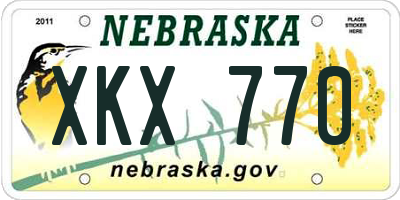 NE license plate XKX770