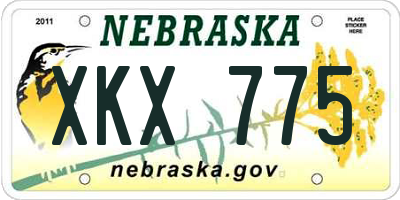 NE license plate XKX775