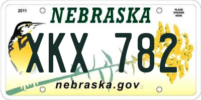 NE license plate XKX782