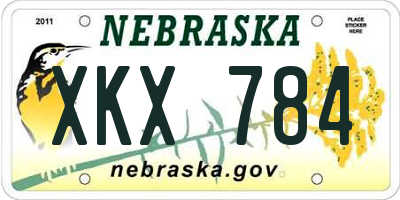 NE license plate XKX784