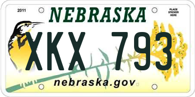 NE license plate XKX793