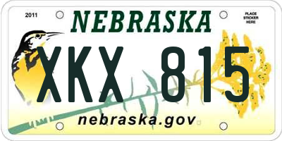 NE license plate XKX815