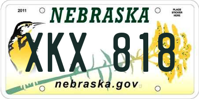 NE license plate XKX818
