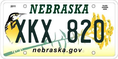 NE license plate XKX820