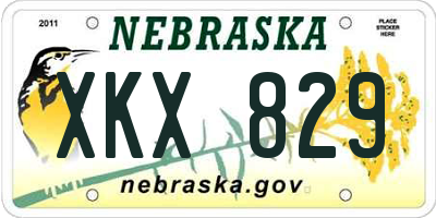 NE license plate XKX829