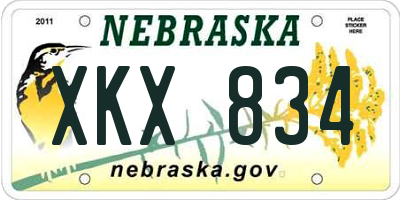 NE license plate XKX834