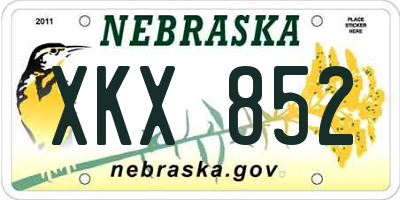 NE license plate XKX852