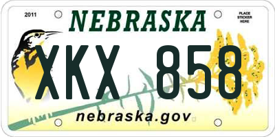 NE license plate XKX858