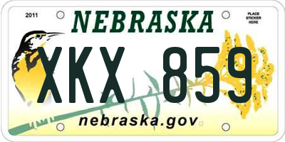 NE license plate XKX859