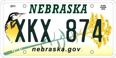 NE license plate XKX874