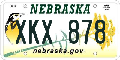NE license plate XKX878