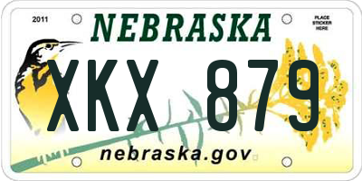 NE license plate XKX879