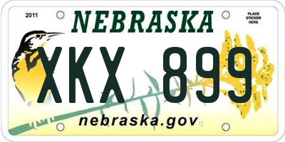 NE license plate XKX899