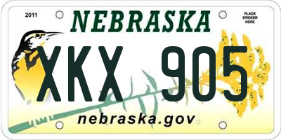 NE license plate XKX905