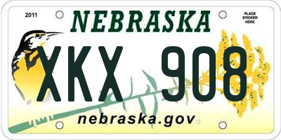 NE license plate XKX908