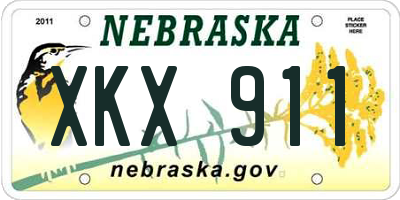 NE license plate XKX911