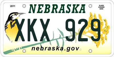 NE license plate XKX929