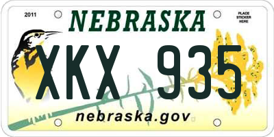 NE license plate XKX935