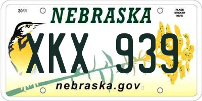 NE license plate XKX939