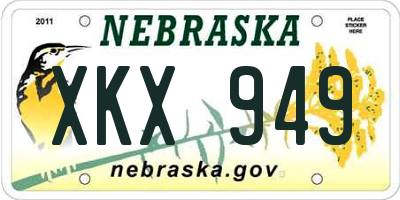 NE license plate XKX949