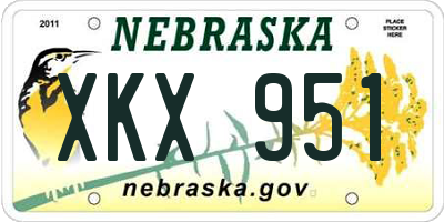 NE license plate XKX951
