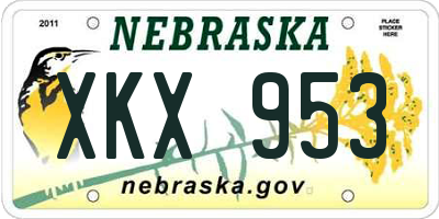NE license plate XKX953