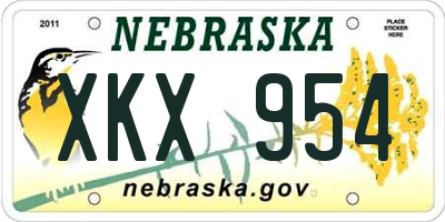 NE license plate XKX954