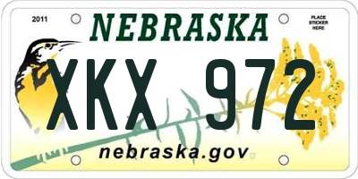 NE license plate XKX972
