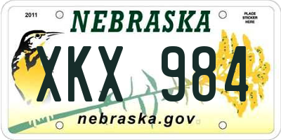 NE license plate XKX984