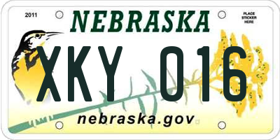 NE license plate XKY016