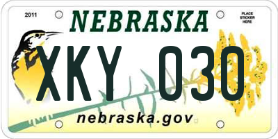 NE license plate XKY030